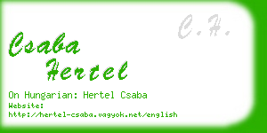 csaba hertel business card